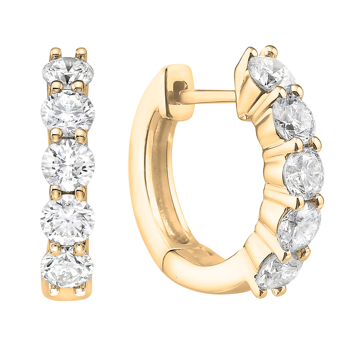 14k Diamond Hoop Earrings