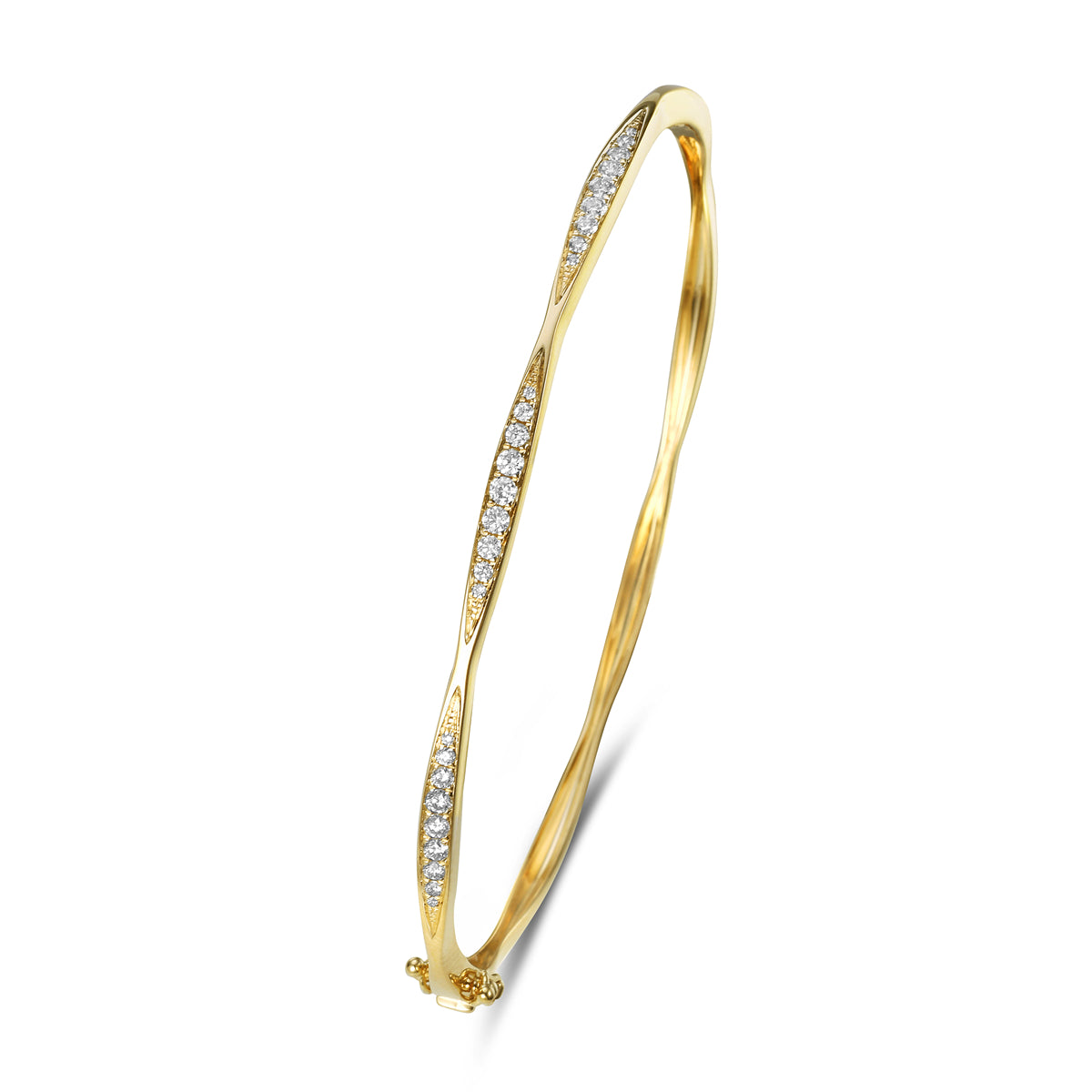 14k Diamond Bangle