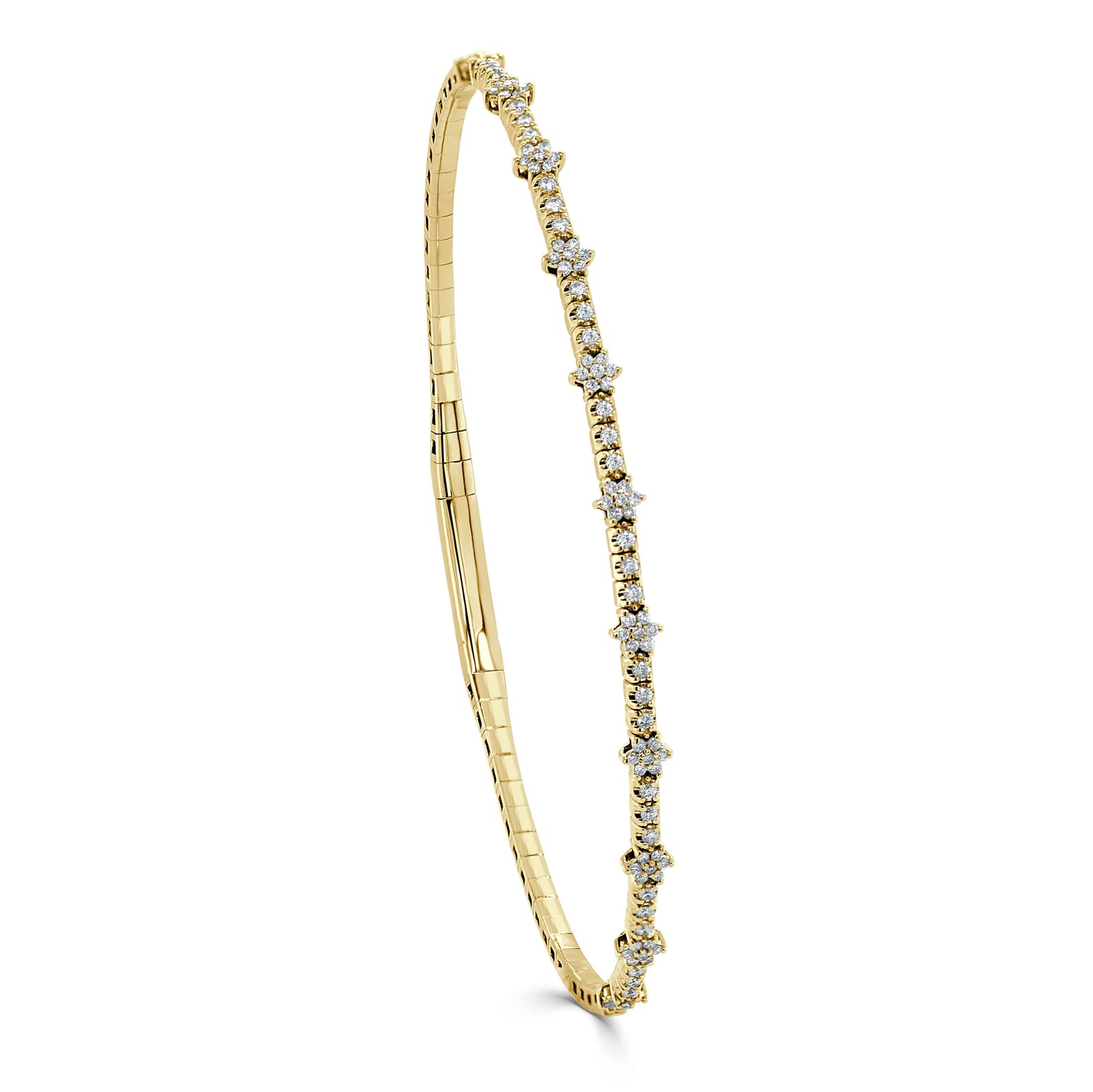 14k Flexible Diamond Bangle Bracelet