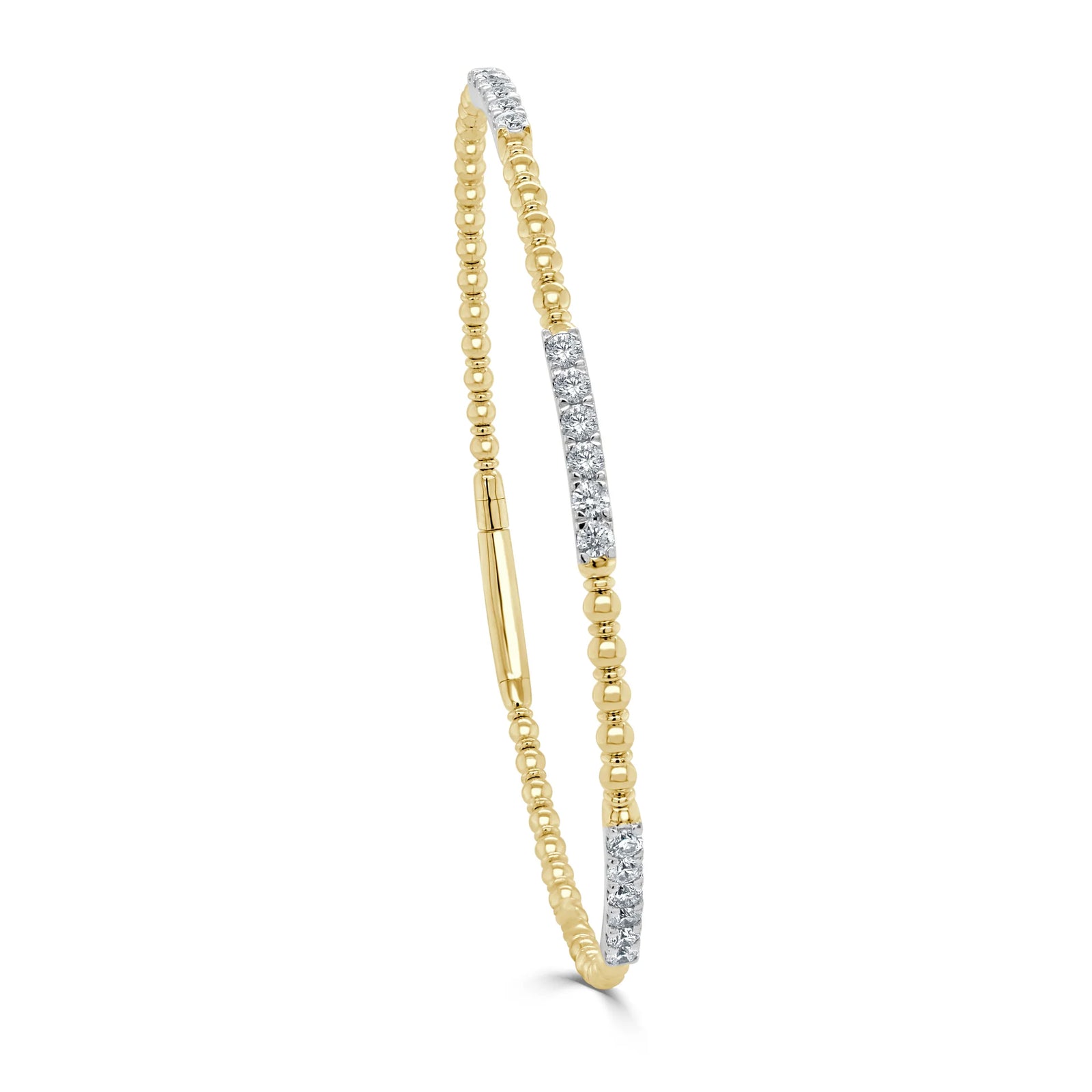14k Two-Tone Diamond Flexible Bangle