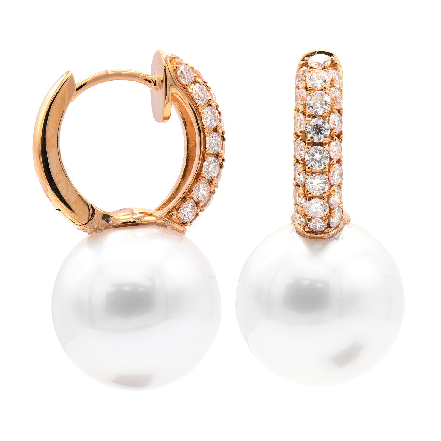 18k Pearl & Diamond Earrings