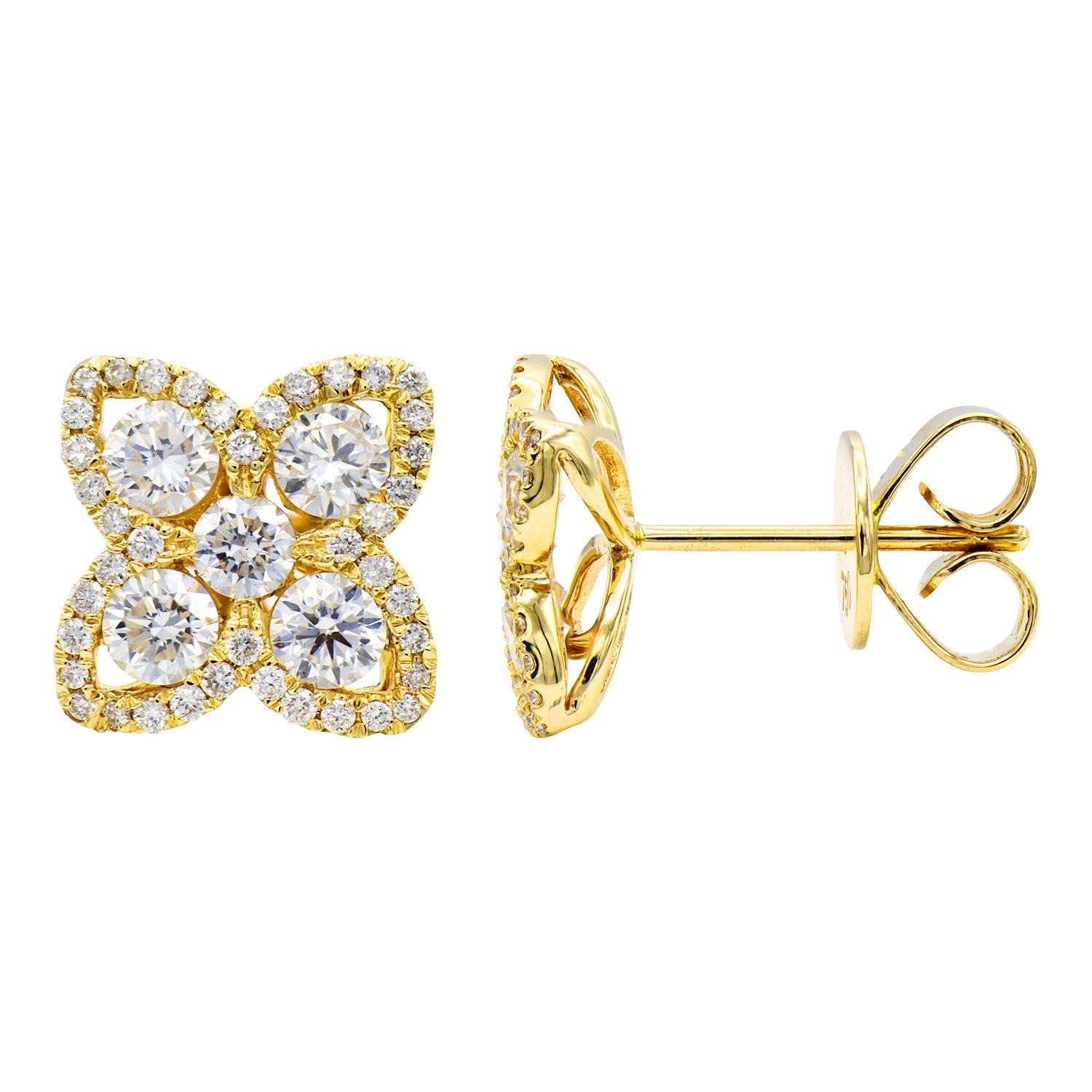 18k Diamond Clover Earrings