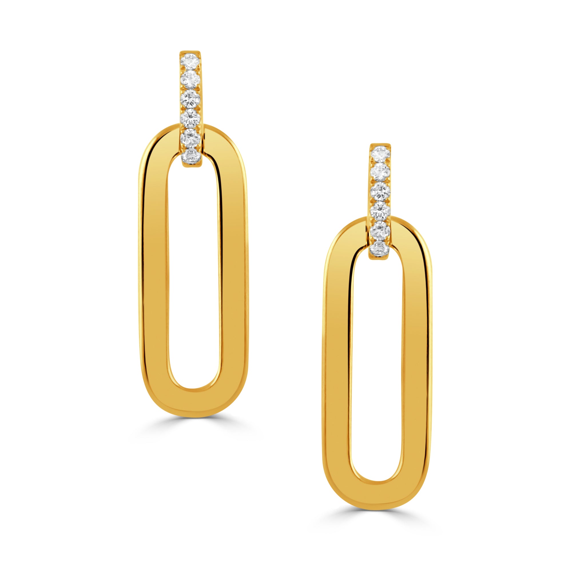 18k Diamond Paperclip Earring