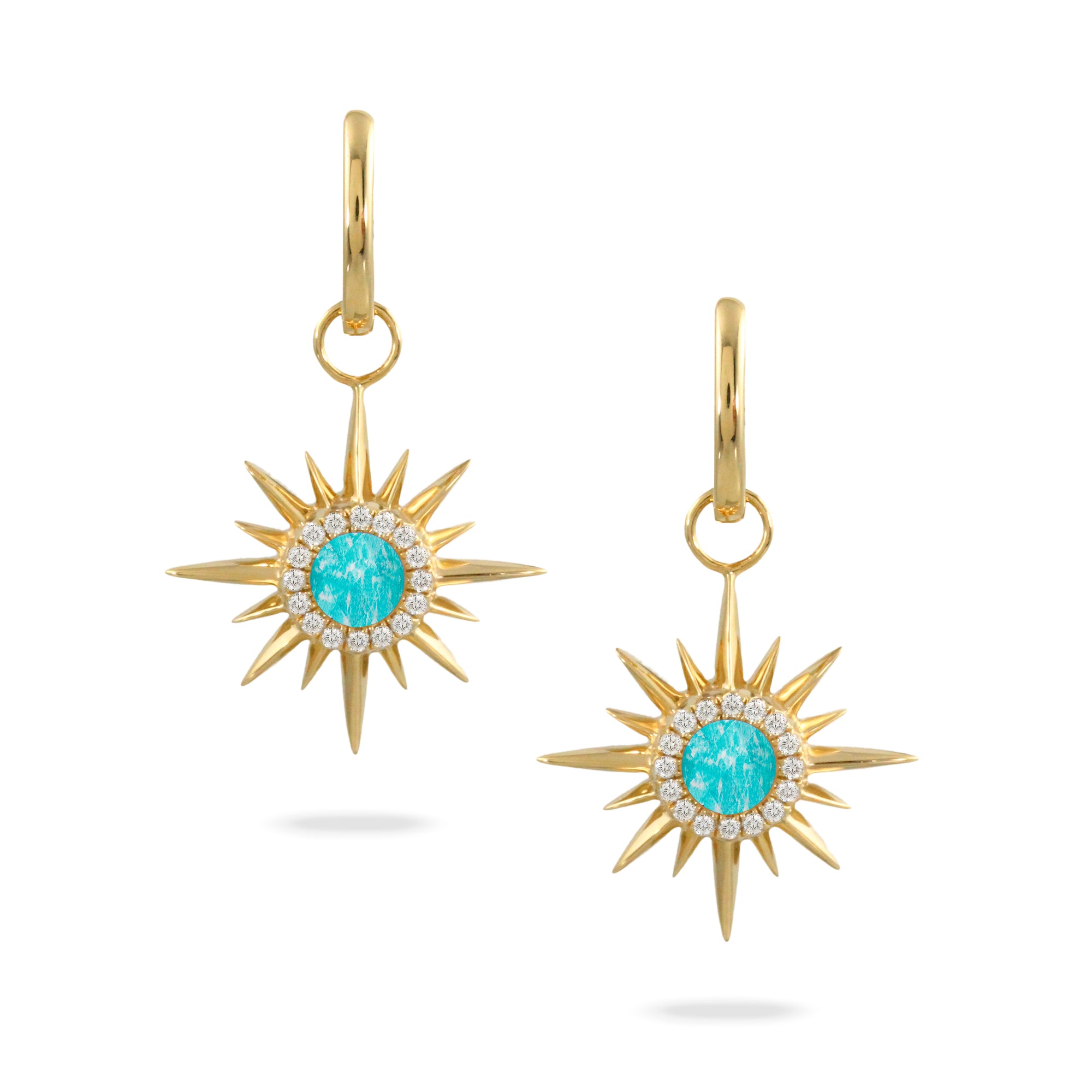 18k Amazonite Starburst earrings