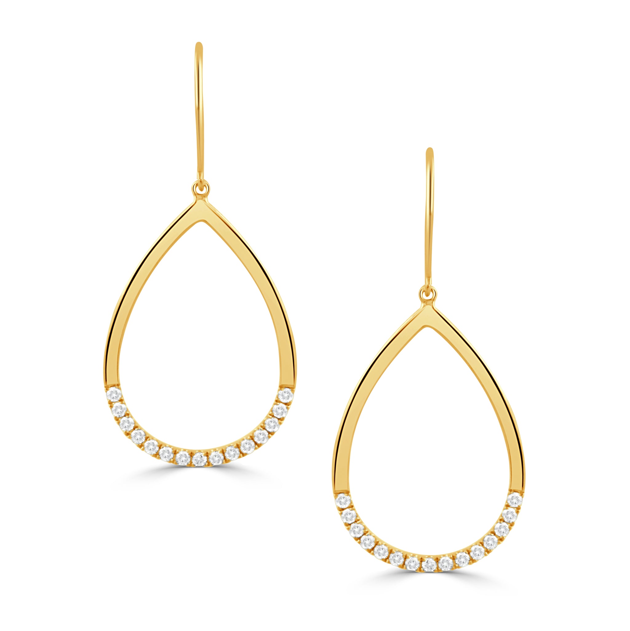 18k Open Frame Gold & Diamond Earrings