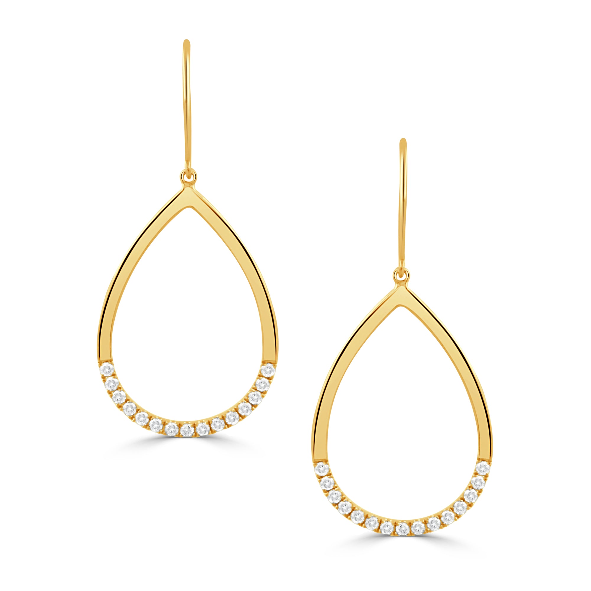 18k Open Frame Gold & Diamond Earrings