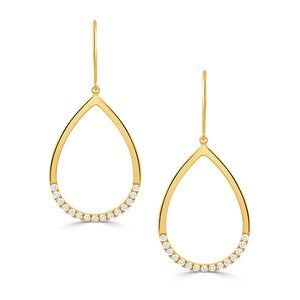 18k Open Frame Gold & Diamond Earrings