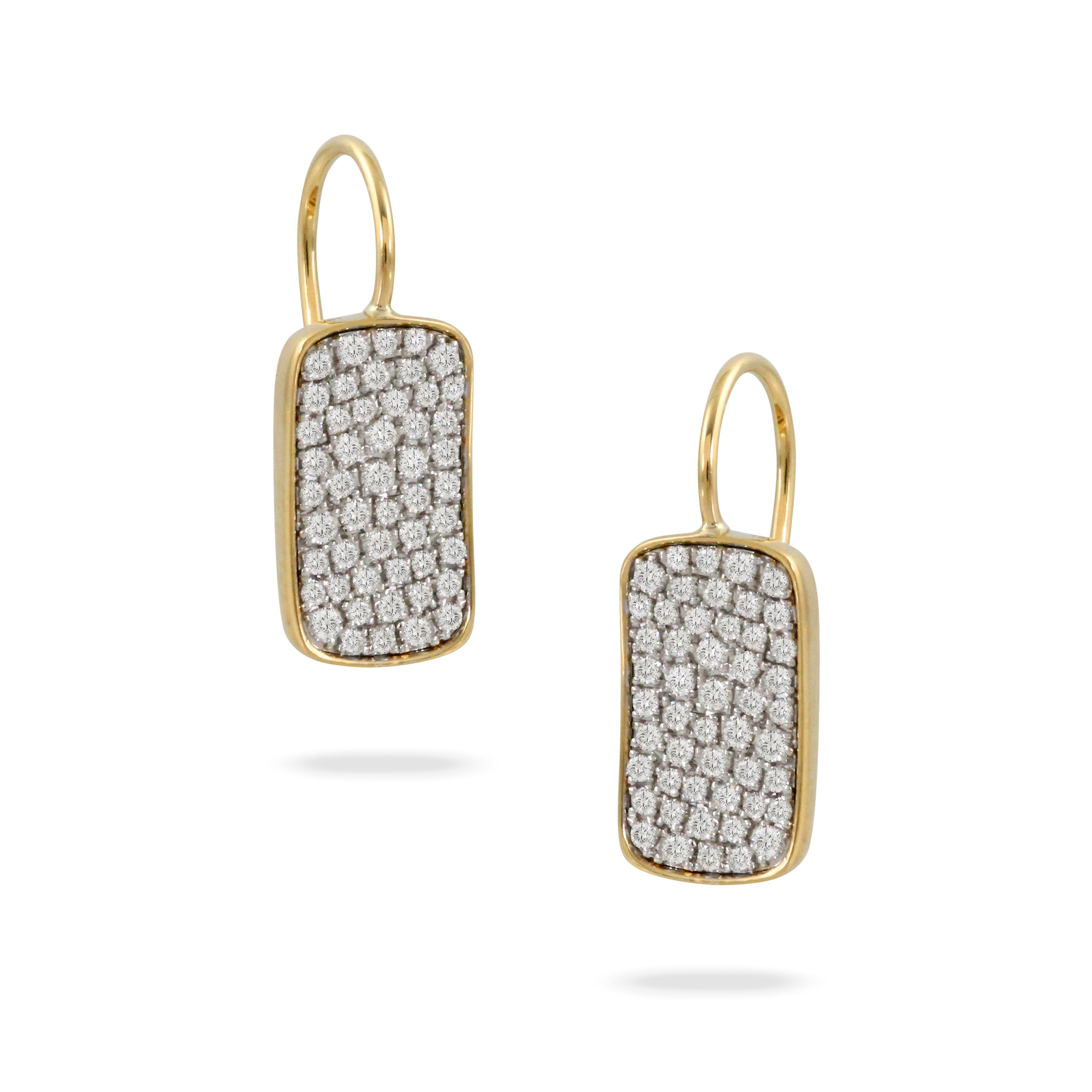 18k Pave Diamond Drop Earrings