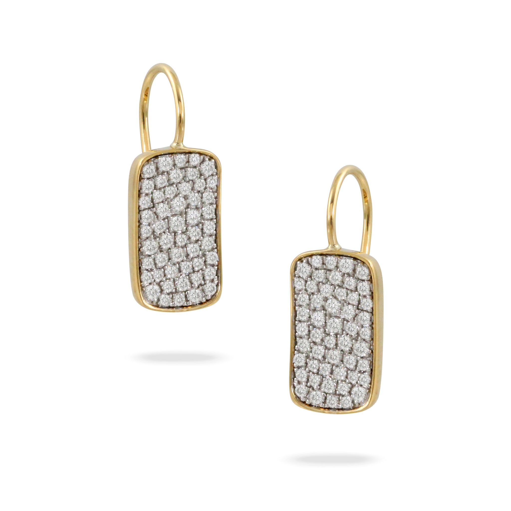 18k Pave Diamond Drop Earrings