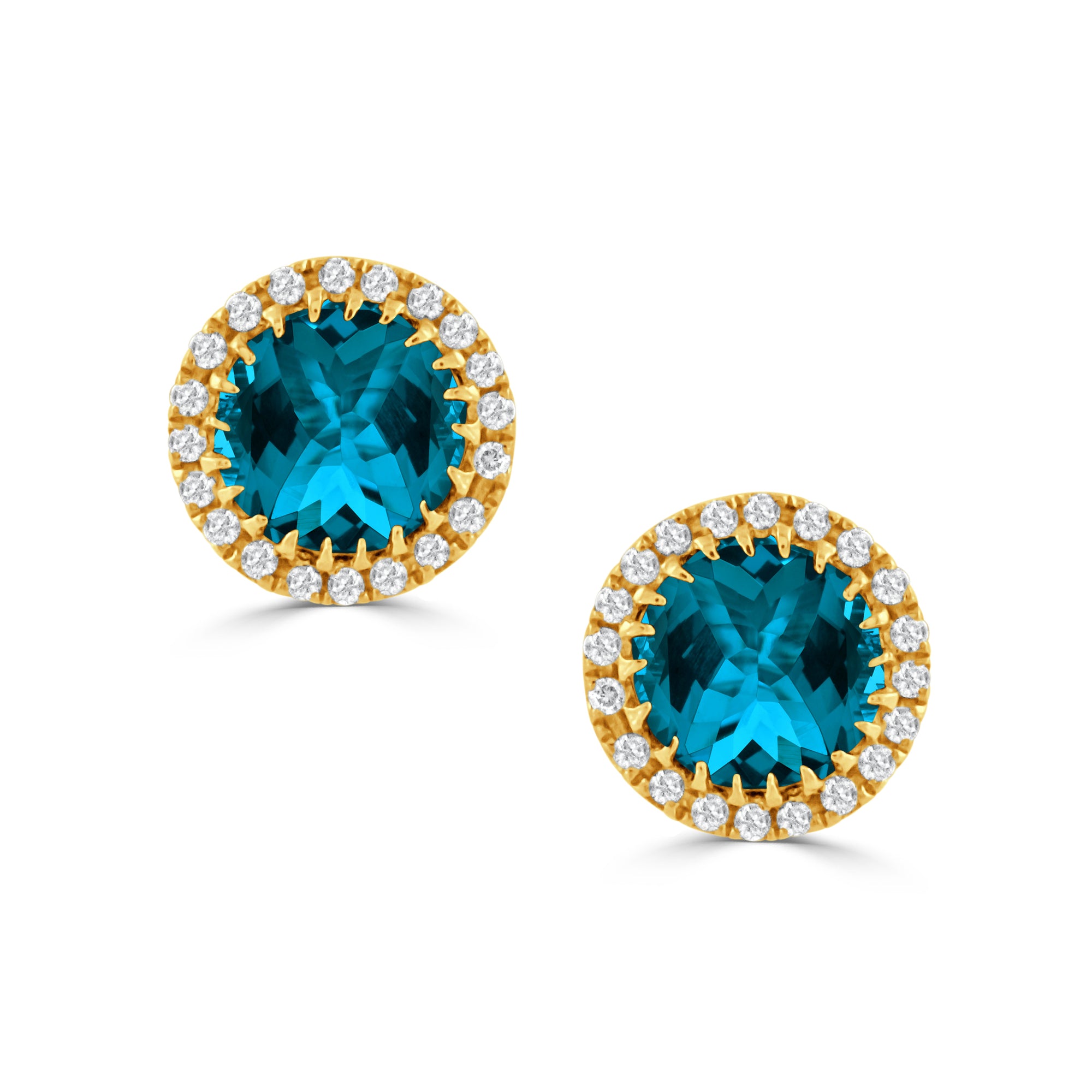 18k London Blue Topaz Studs