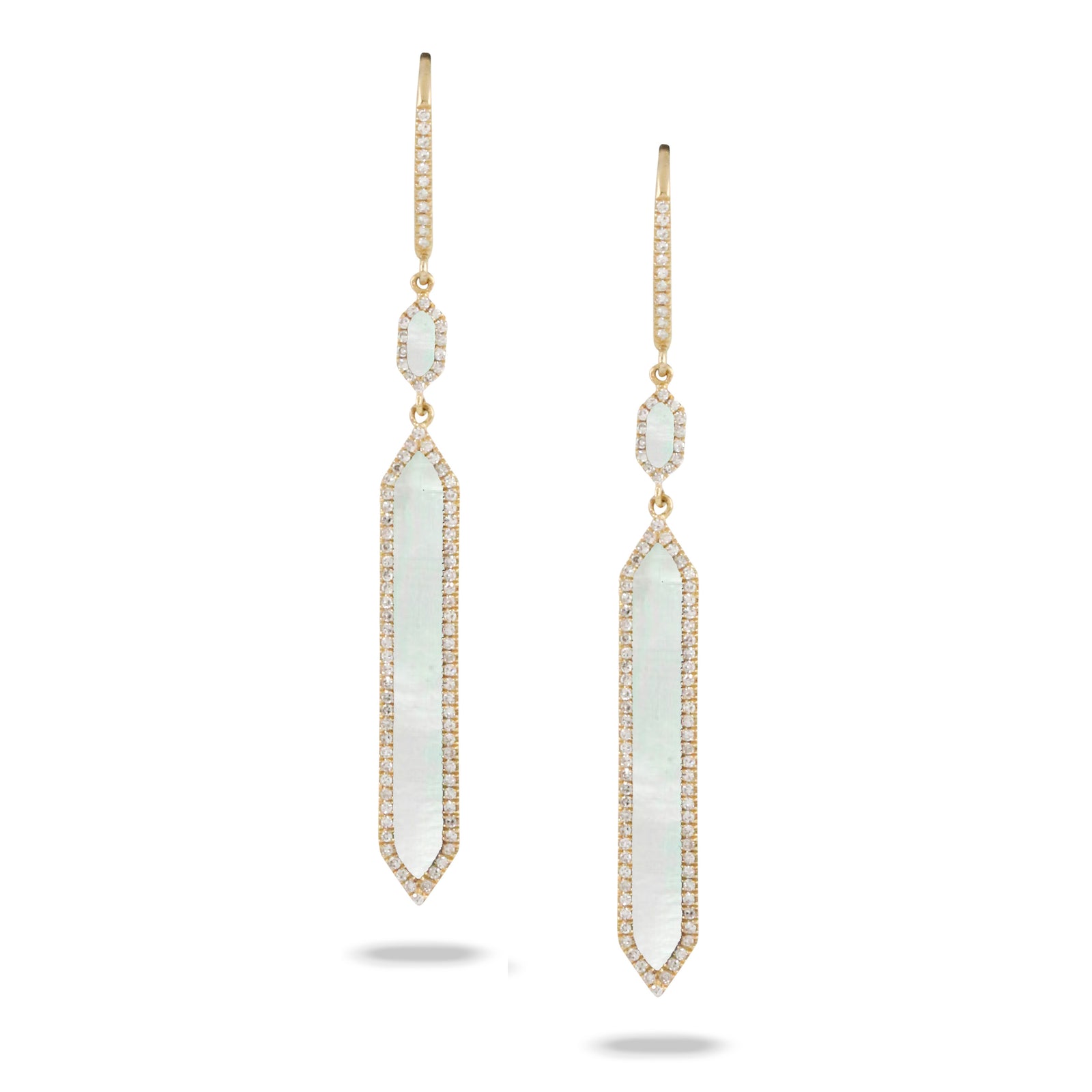 14k Mother of Pearl Drop Earrings