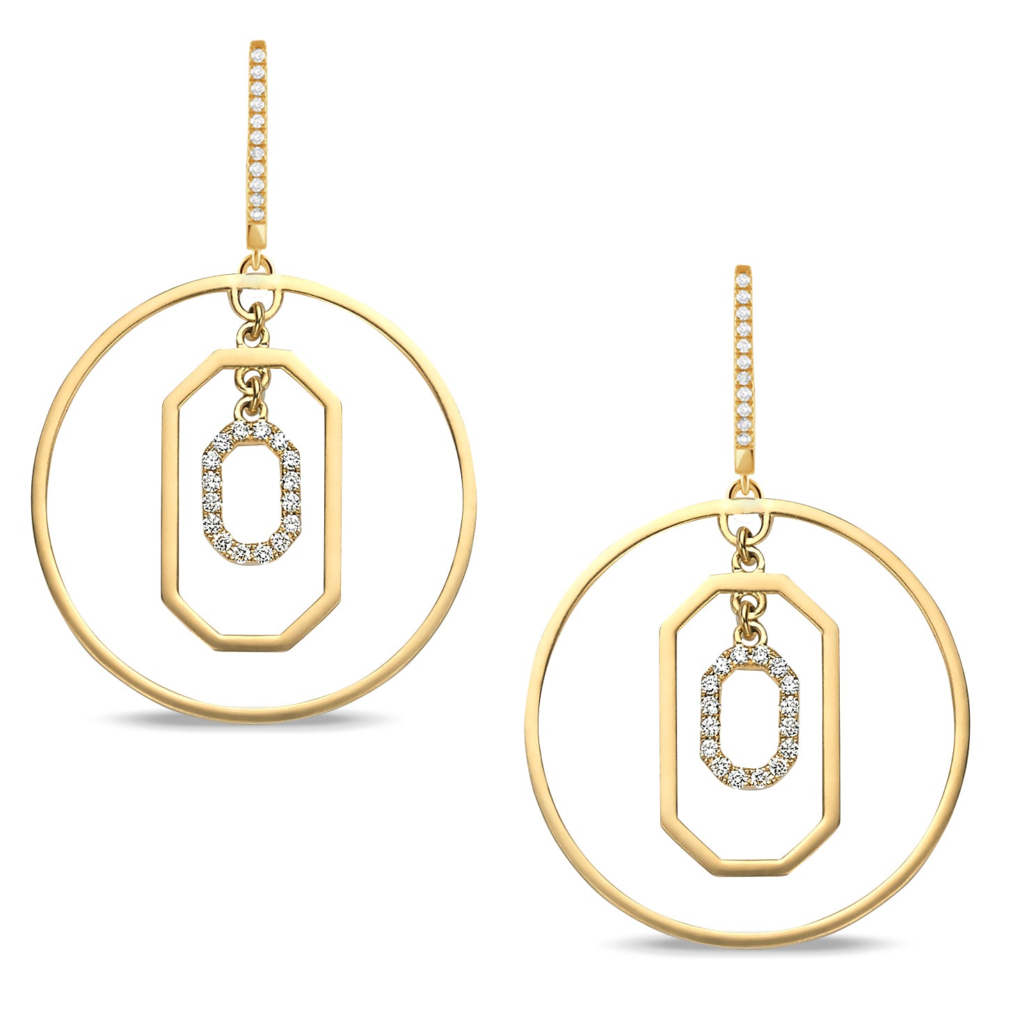 18k Gold & Diamond Earrings