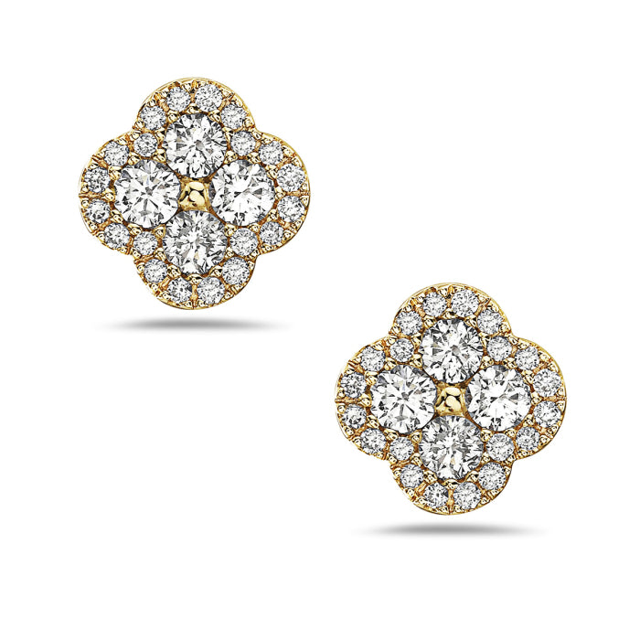 18k Diamond Clover Earrings