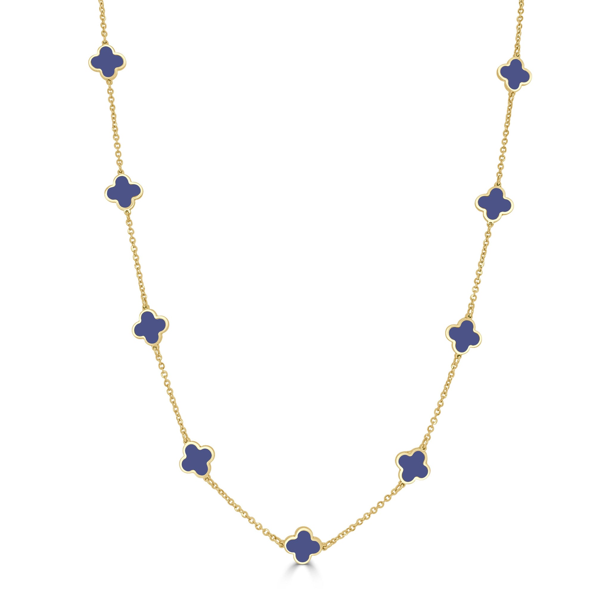 14k Lapis Clover Necklace