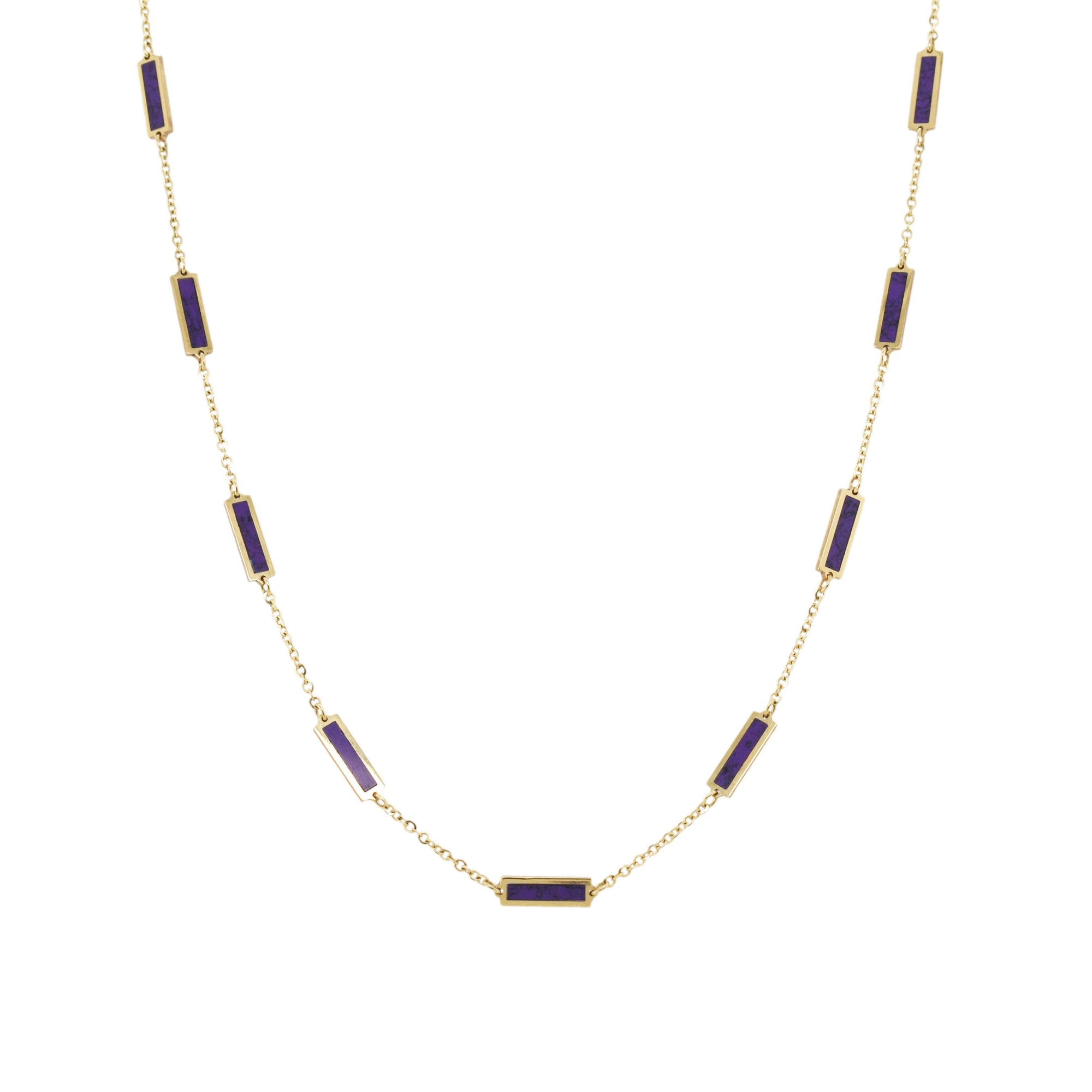 14k Amethyst Station Necklace