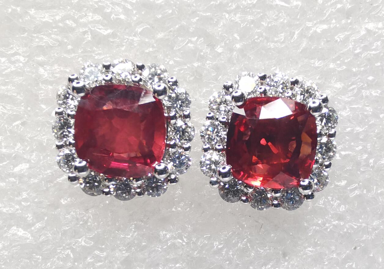 Ruby & Diamond Stud Earrings