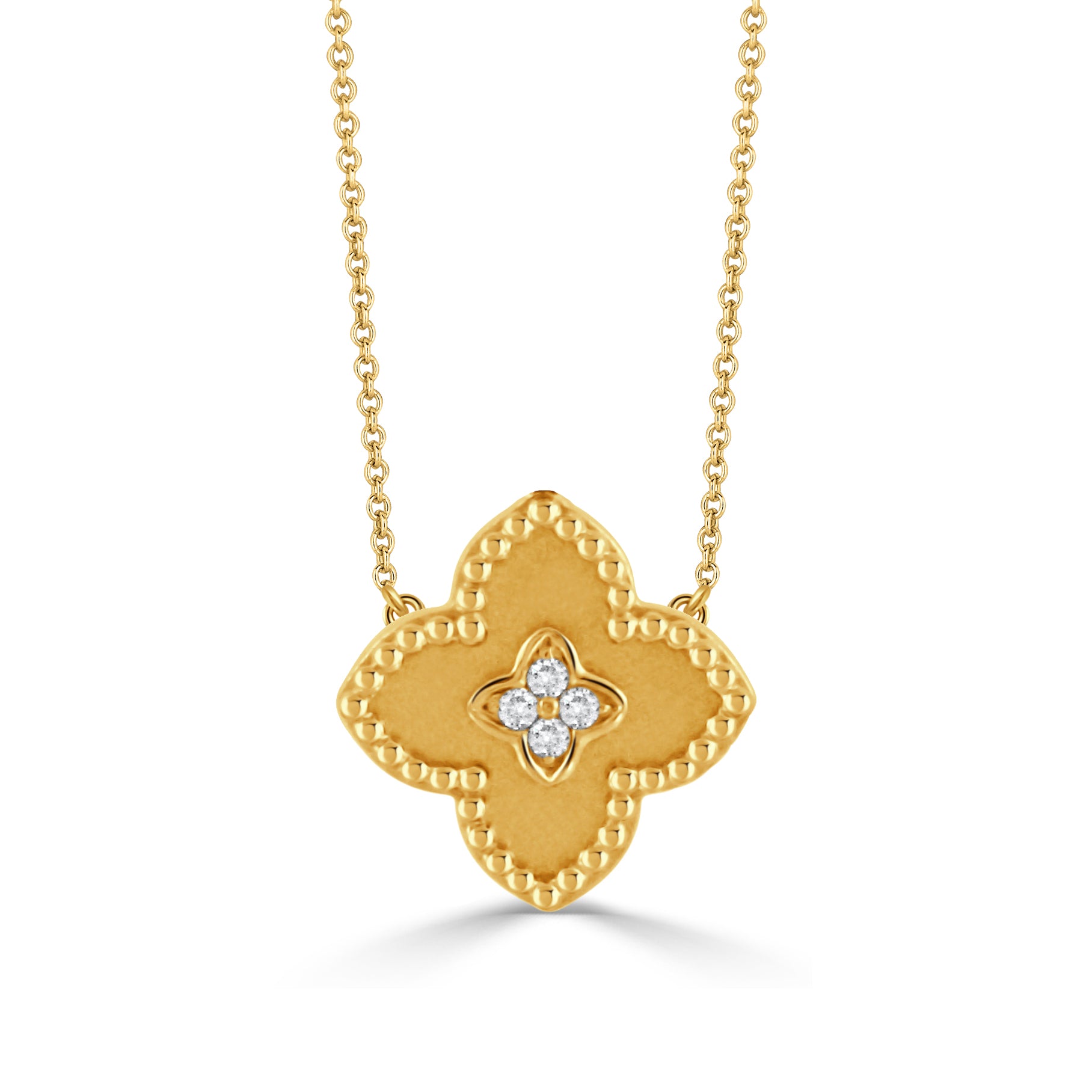 18k Diamond Clover Necklace