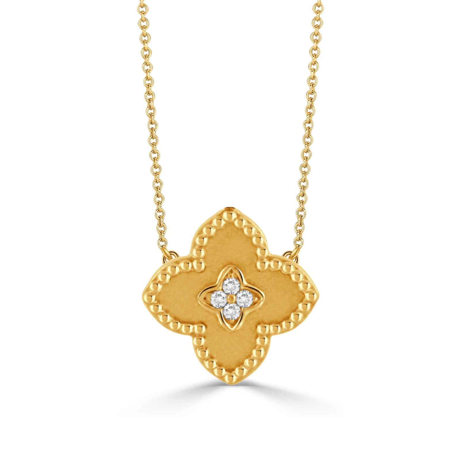 18k Diamond Clover Necklace