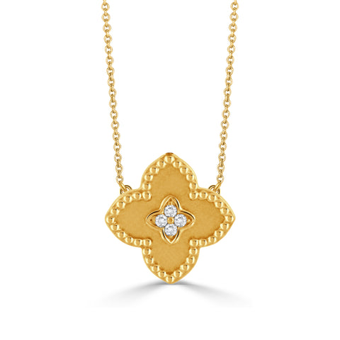 18k Diamond Clover Necklace