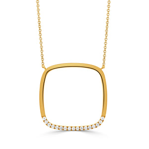 18k Open Frame Diamond Pendant