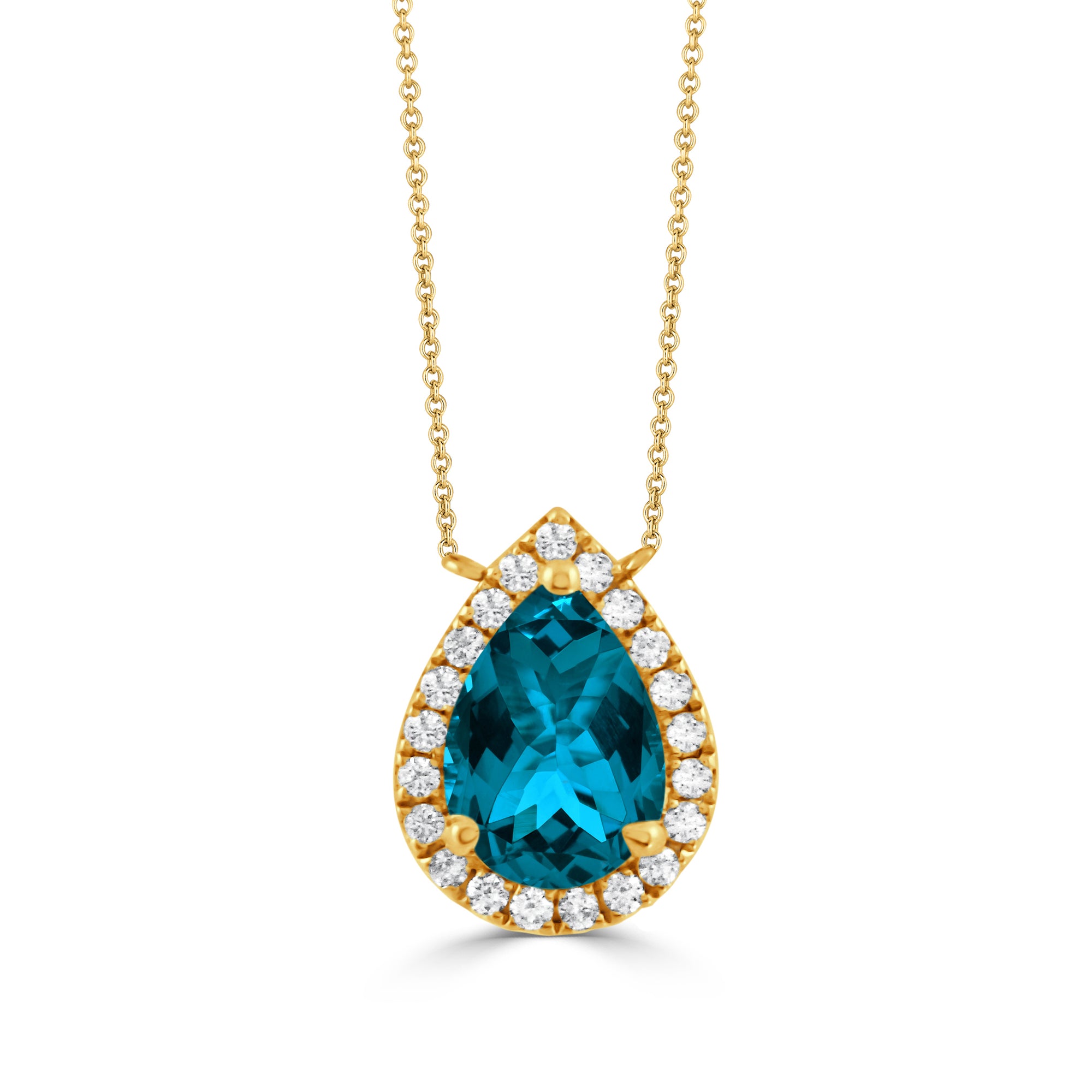 18k London Blue Topaz Pendant