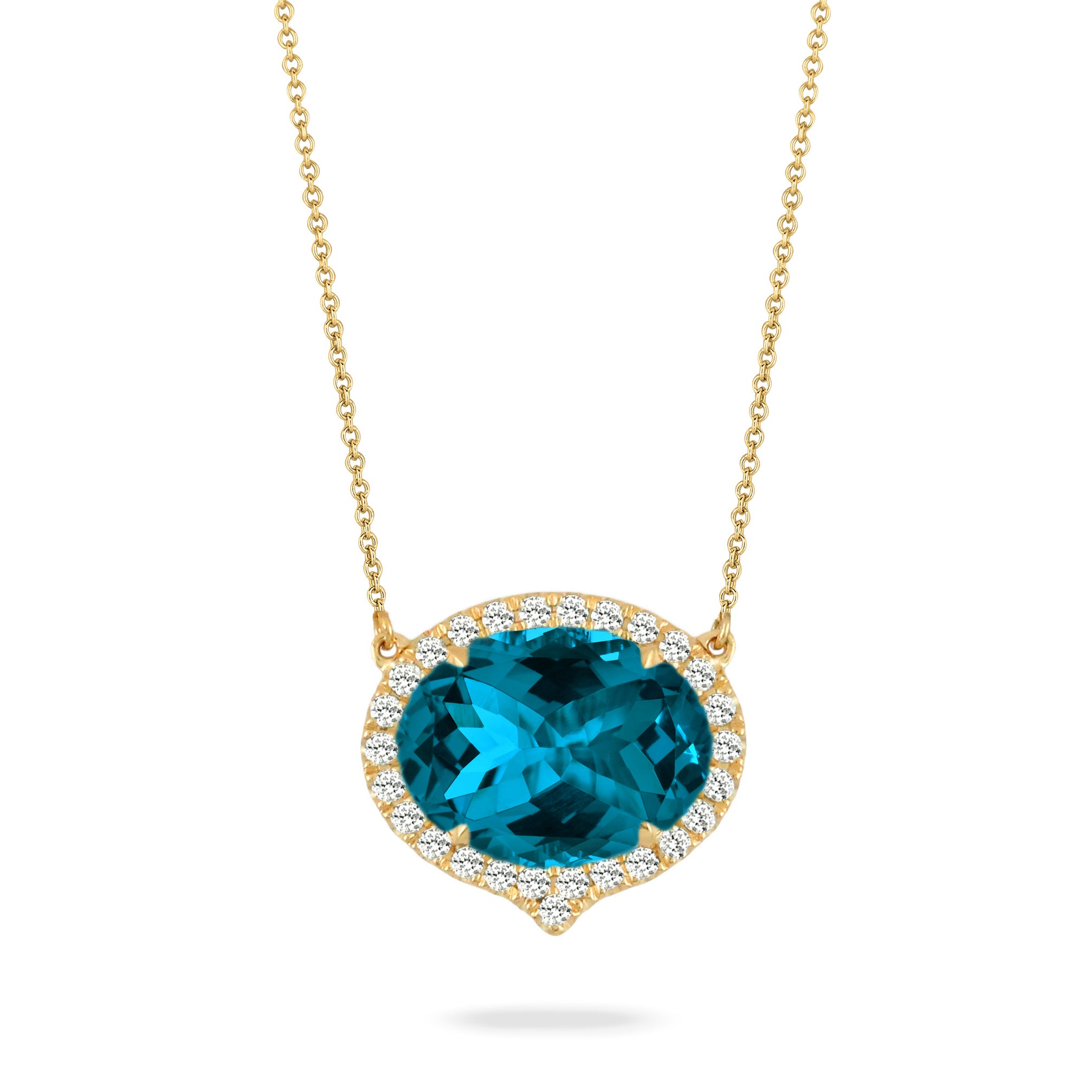 18k London Blue Topaz & Diamond Necklace