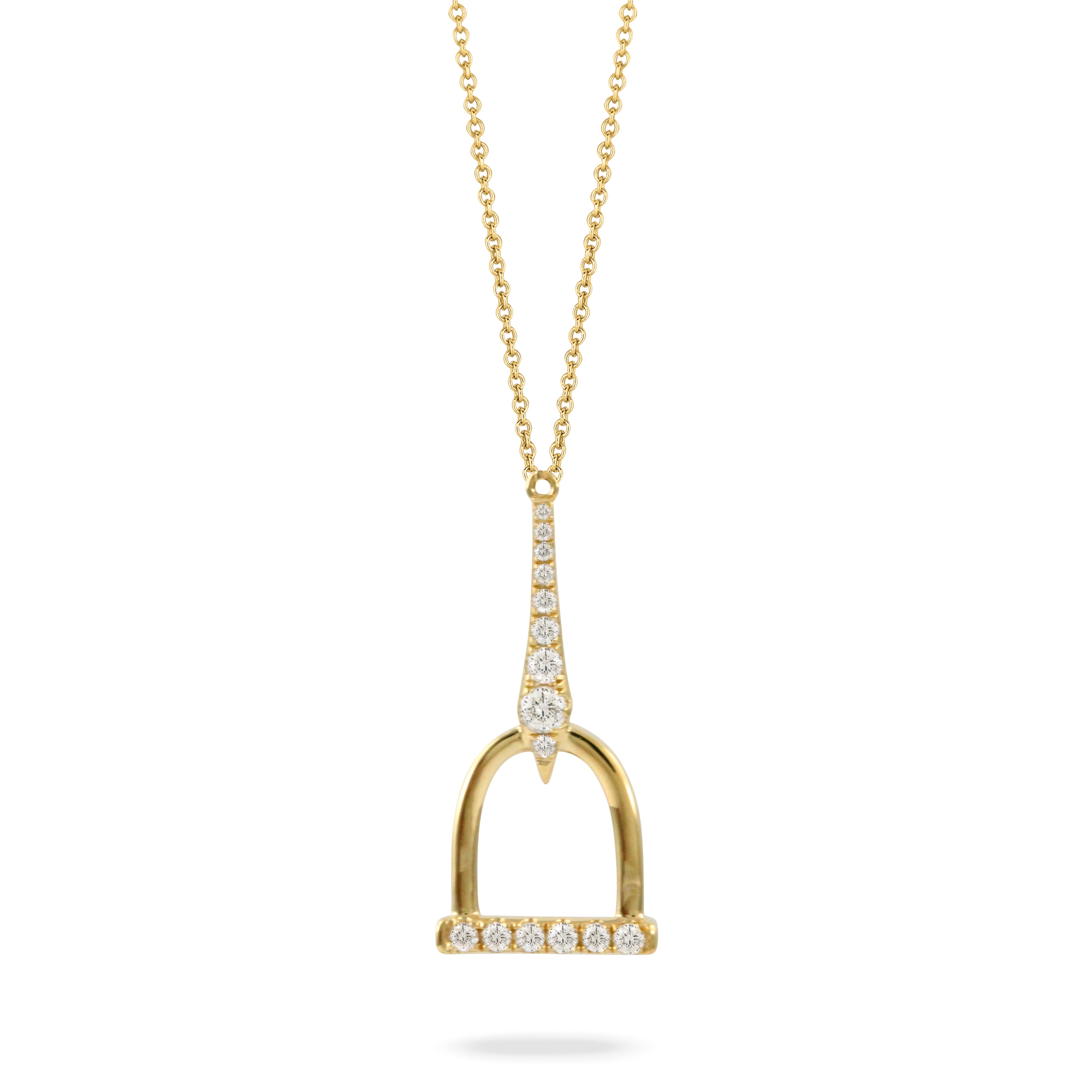 18k Diamond Stirrup Necklace