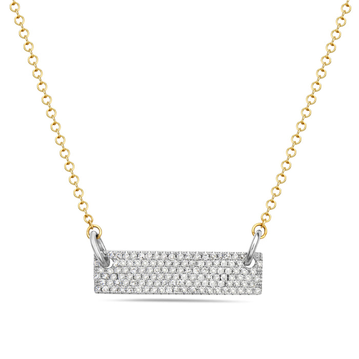 14k Diamond Bar Necklace