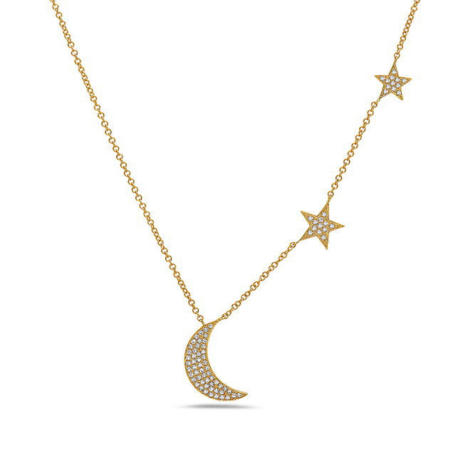 14k Moon & Star Pendant