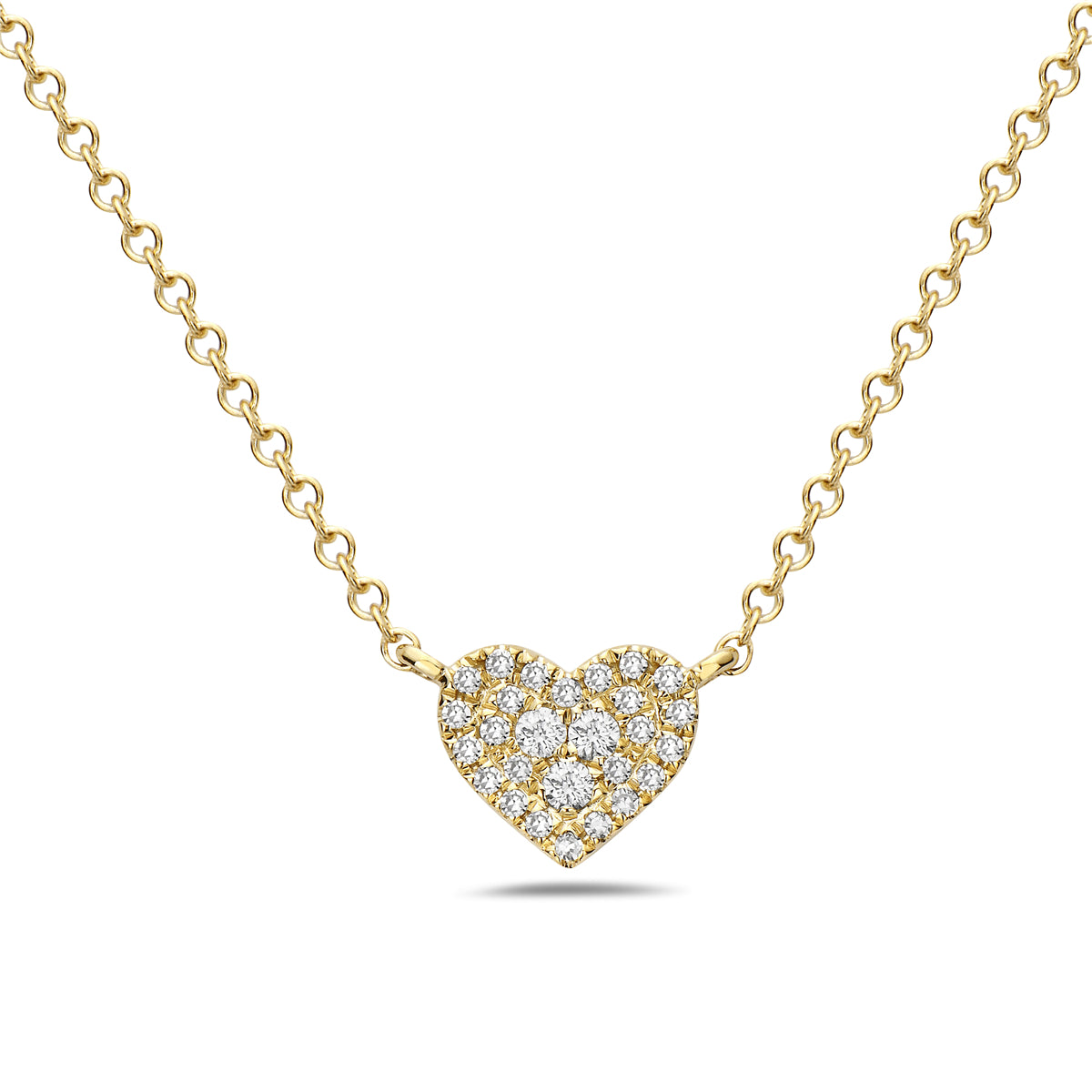 14k Diamond Heart Pendant