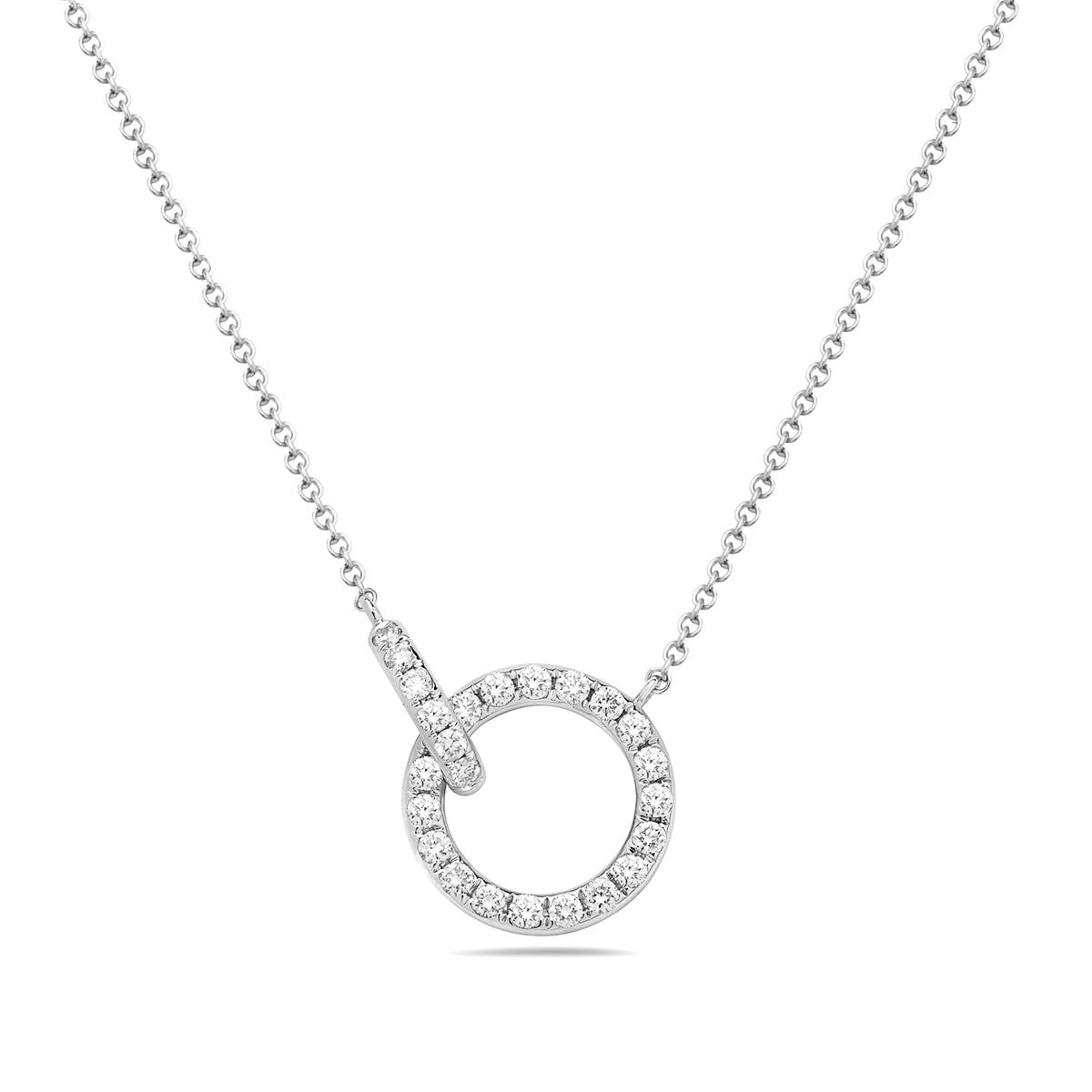 14k Open Circle Diamond Pendant