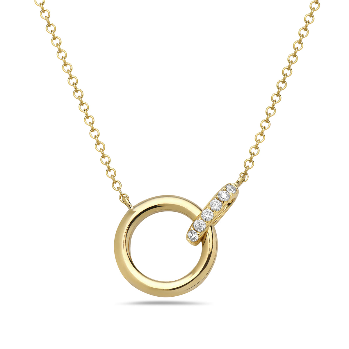 14k Circle Diamond pendant