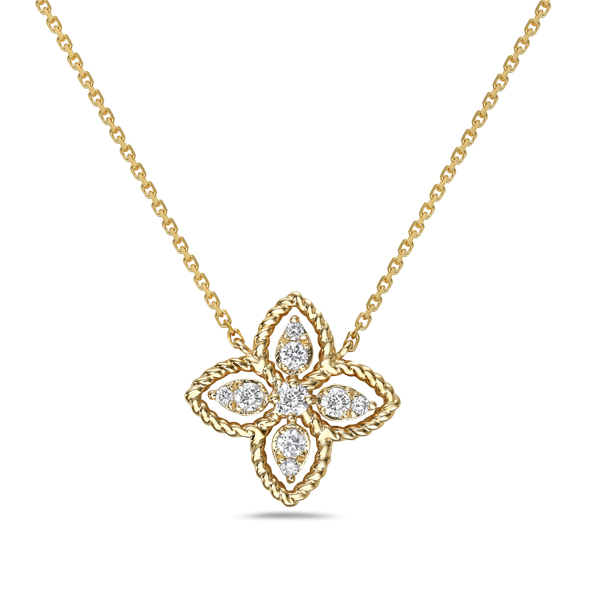 14k Diamond Clover Pendant