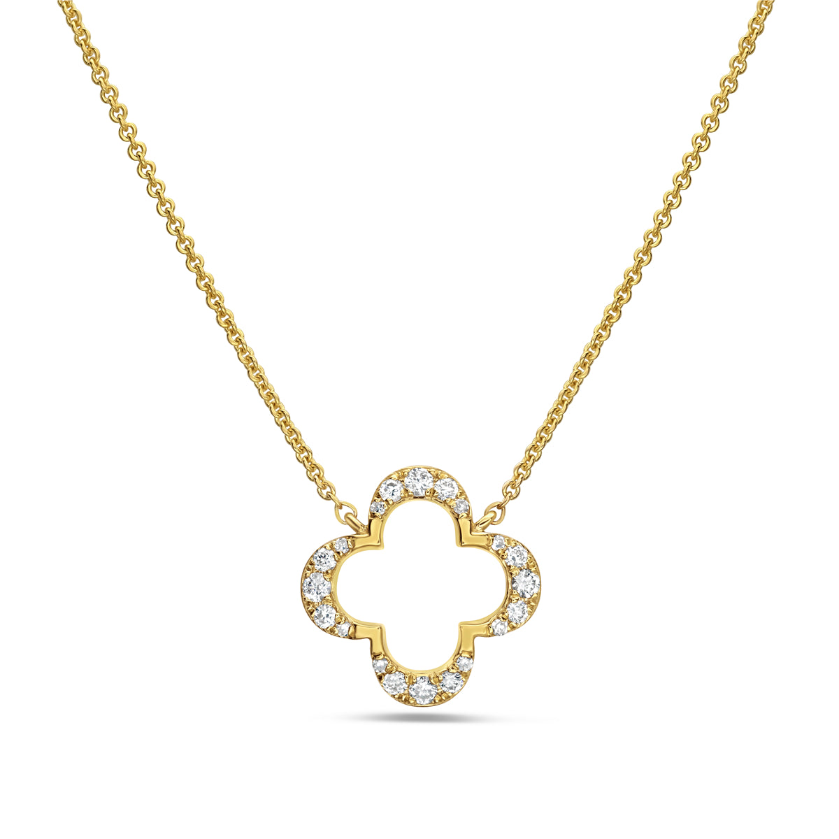 14k Diamond Clover Pendant