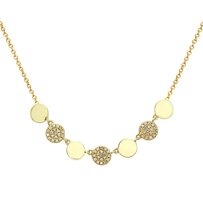 14k Multi Disc Diamond Necklace