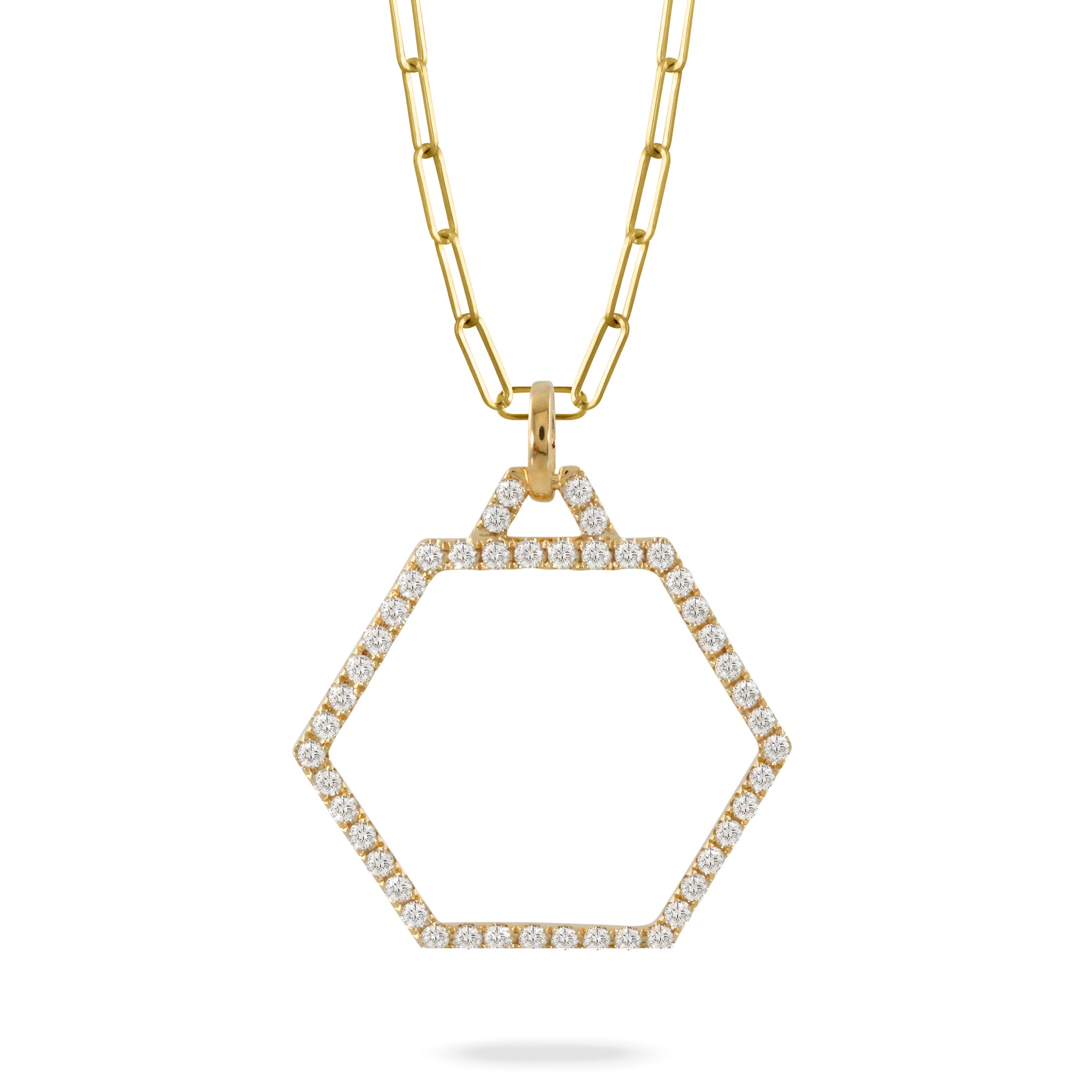 18k Diamond Hexagon Necklace