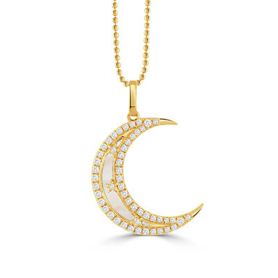 18k Mother of Pearl & Diamond Pendant