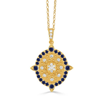 18k Sapphire & Diamond Pendant
