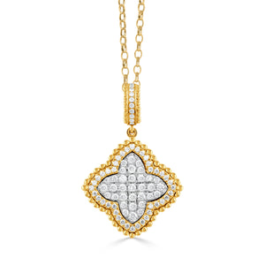 18k Pave Diamond Clover Pendant