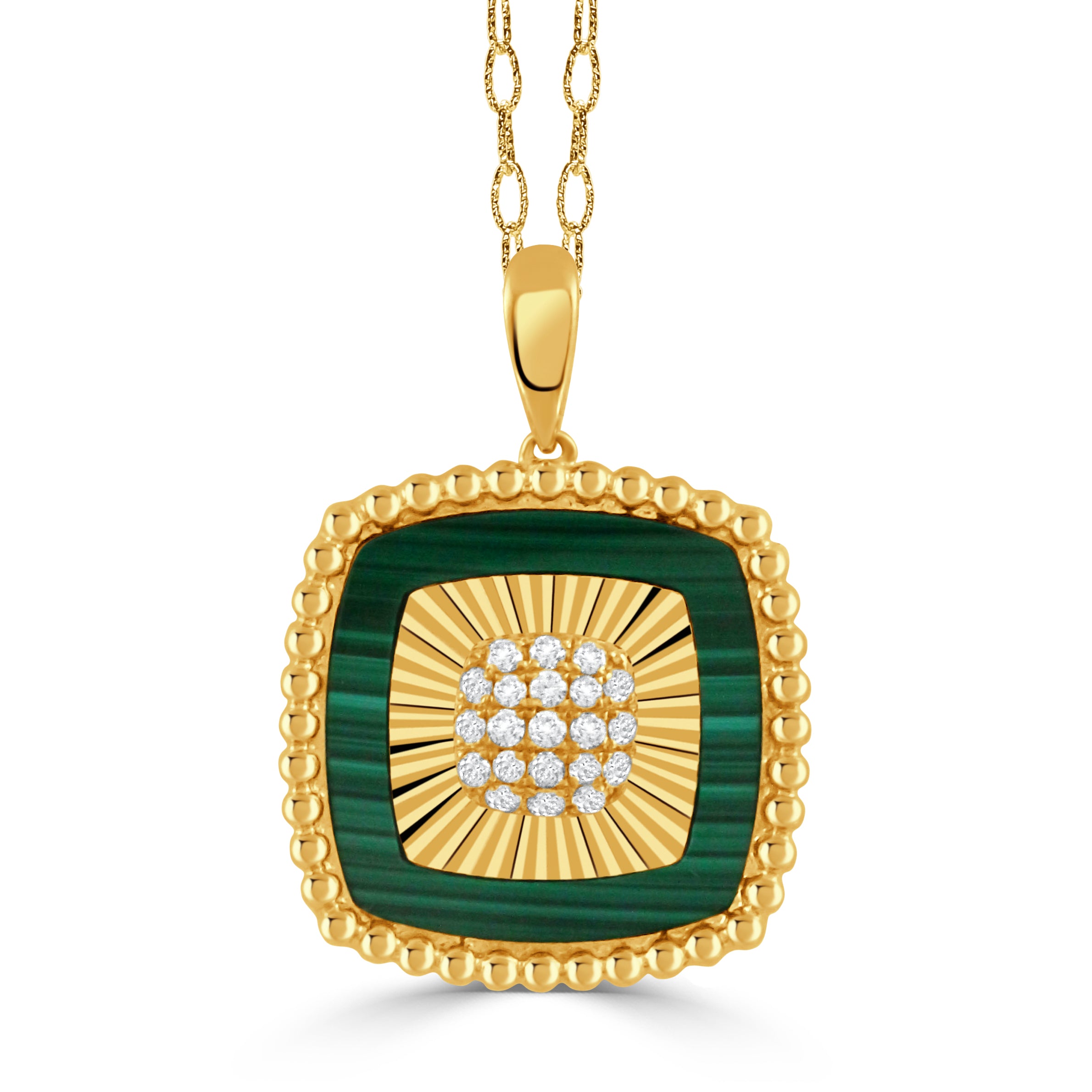 18k Malachite & Diamond Pendant