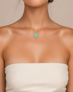 18k Turquoise & Diamond Necklace