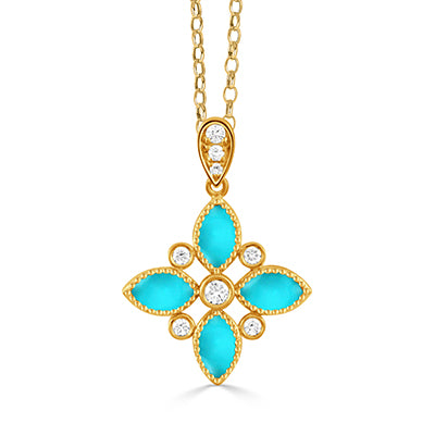 18k Turquoise & Diamond Pendant