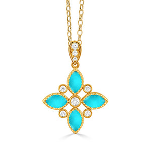 18k Turquoise & Diamond Pendant