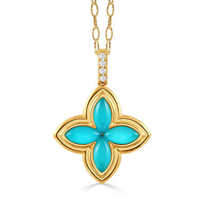 18k Turquoise & Diamond Necklace