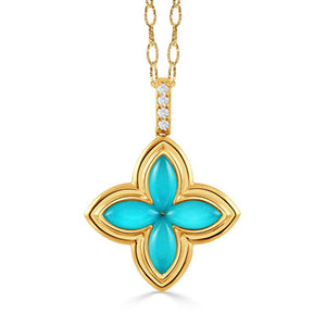 18k Turquoise & Diamond Necklace