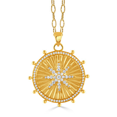 18ky Diamond Medallion Pendant