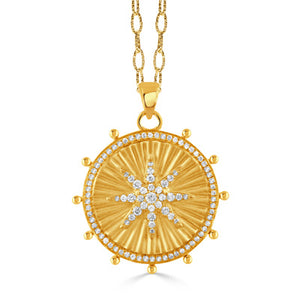18ky Diamond Medallion Pendant