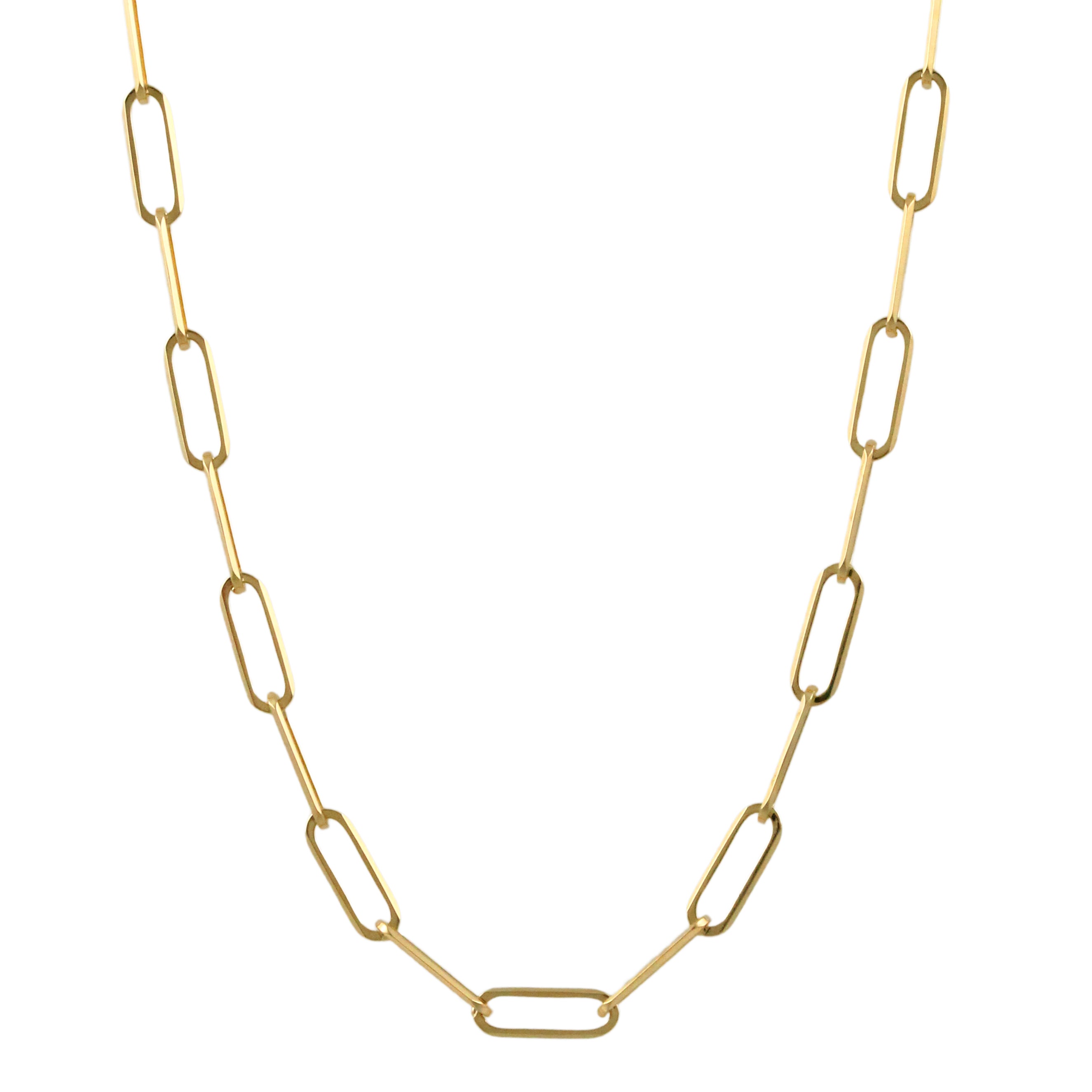 18k 9.5mm Paperclip Chain