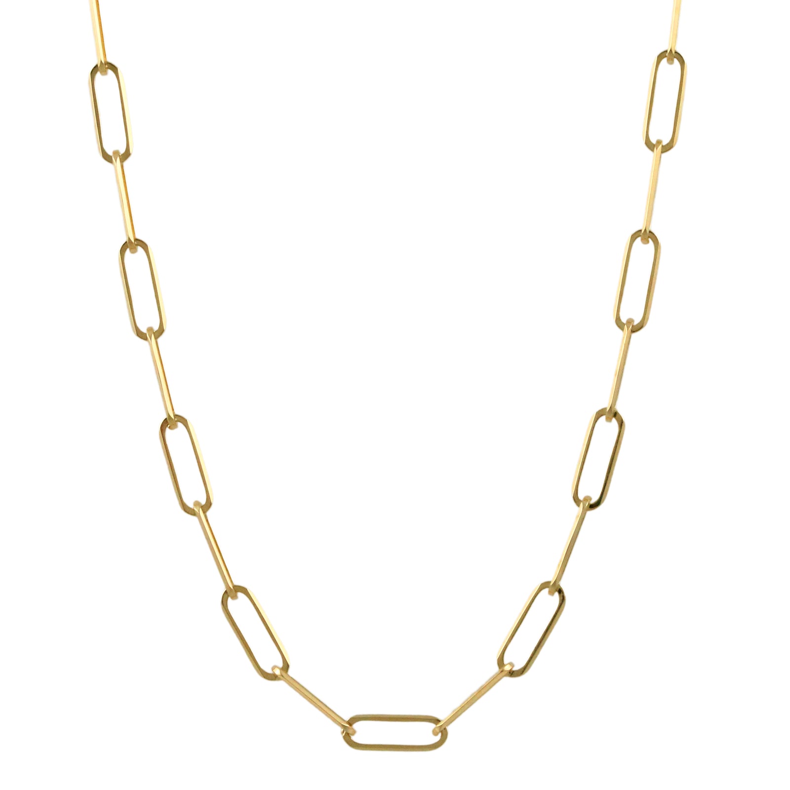 18k 9.5mm Paperclip Chain