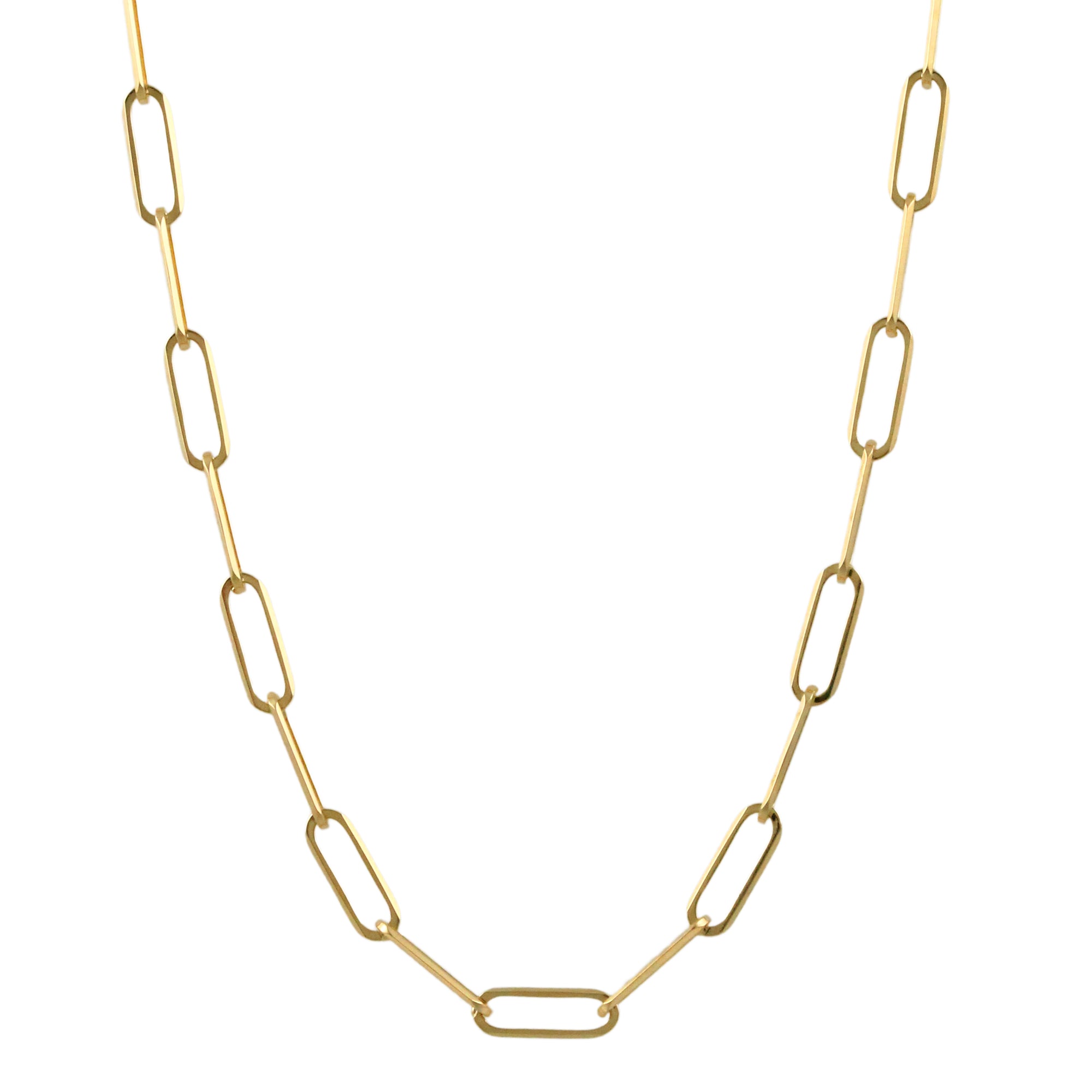 18k 9.5mm Paperclip Chain